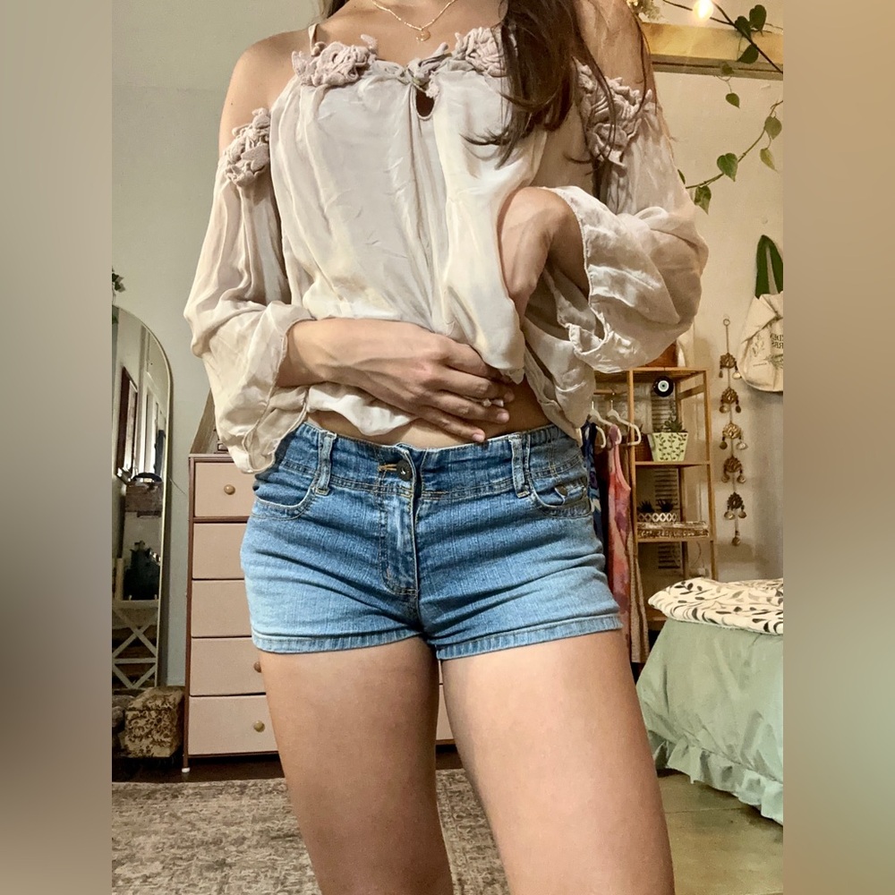 paris blues jean shorts